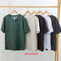 Men 100% Linen V Neck T-shirt Retro Summer Short Sleeves Tops Casual Undershirt