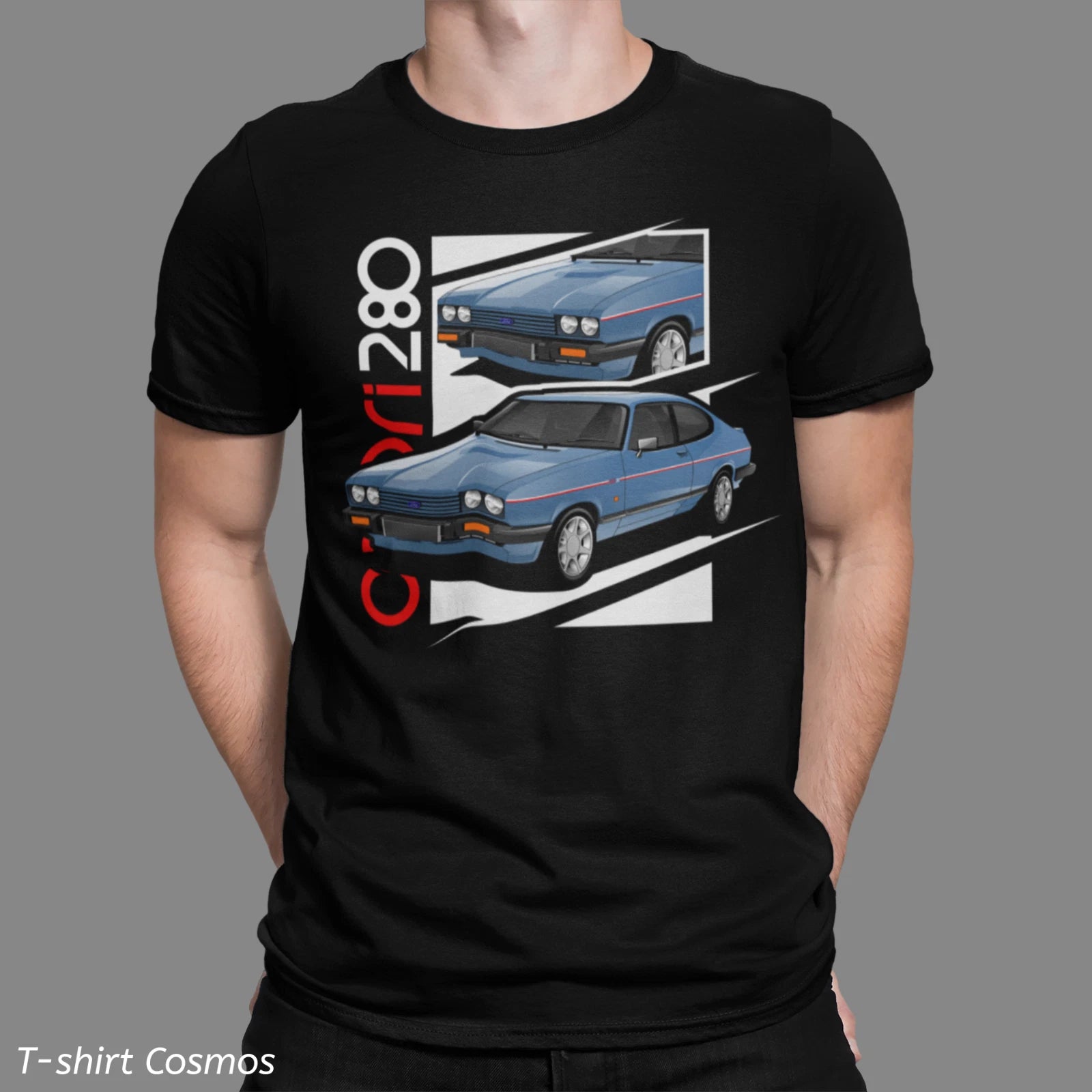 Retro Ford Capri 280 Car T-shirt, classic car, Dads gift, old school spares