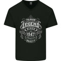 Premium Legend 79th Birthday 1947 Mens V-Neck Cotton T-Shirt