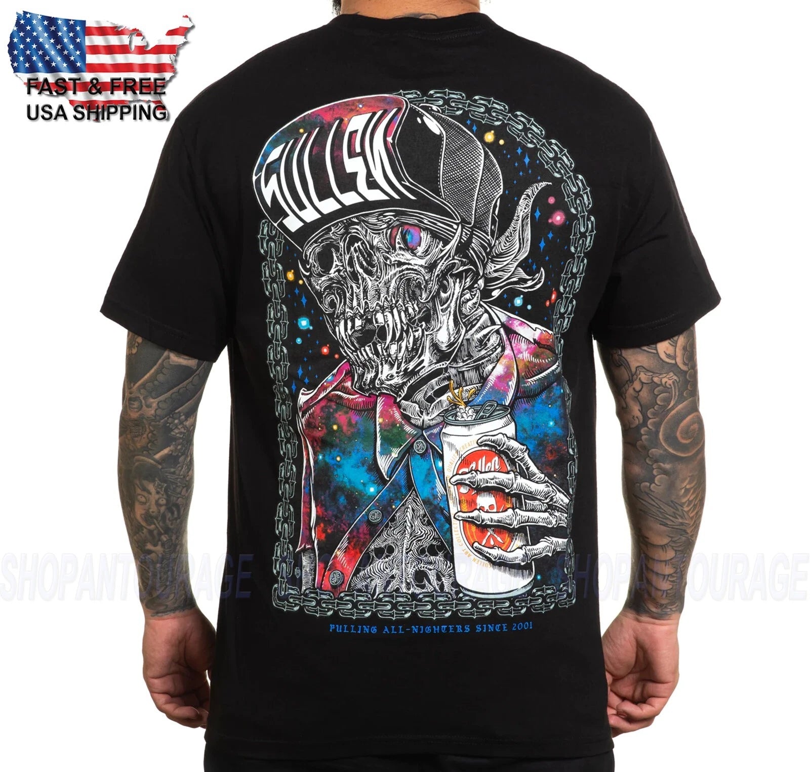 Sullen Art Collective All Night Standard Fit SCM5064 Short Sleeve Men`s T-shirt