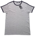 Relco Mens Ringer Style T Shirt In Grey Marl Vintage Retro Northern Soul Mod 70s