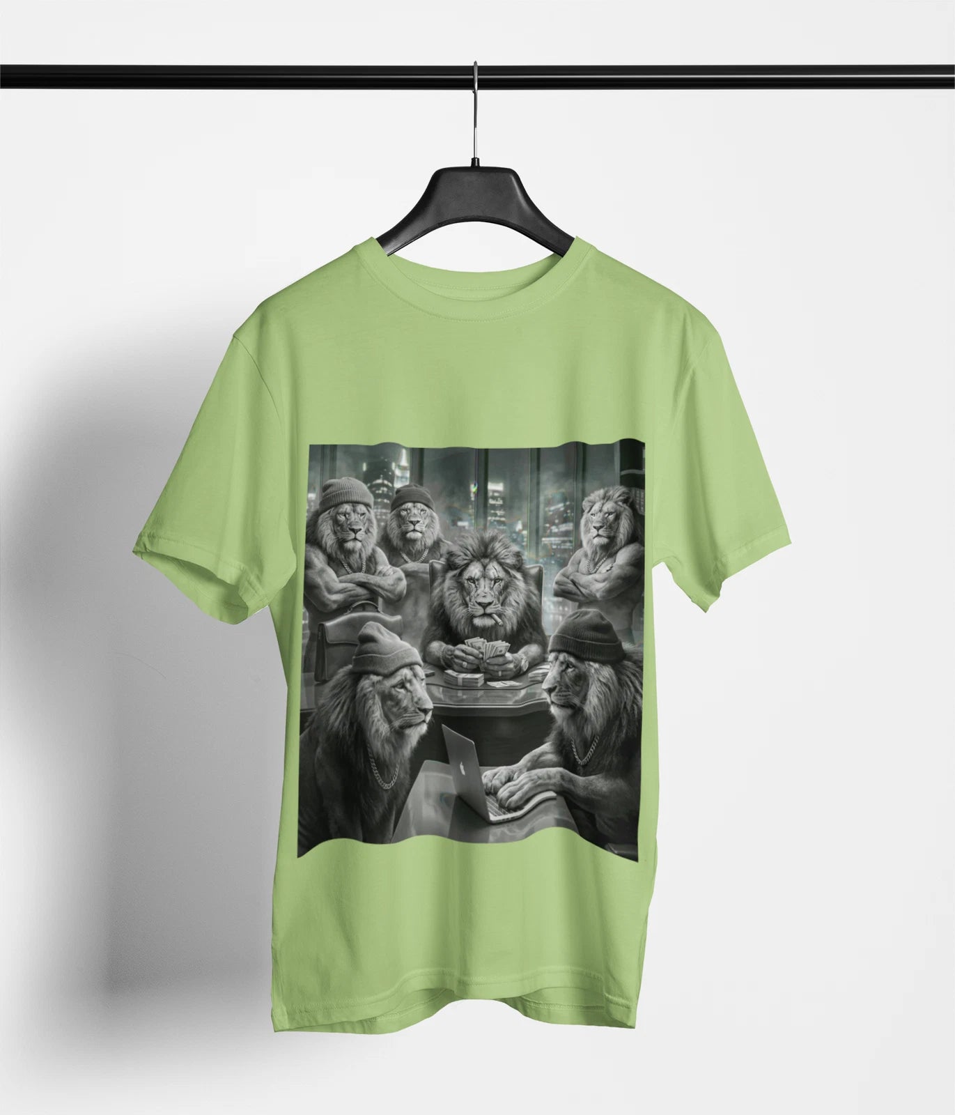 Lion Boss Office T-Shirt Multicolor Urban CEO Streetwear Graphic Tee