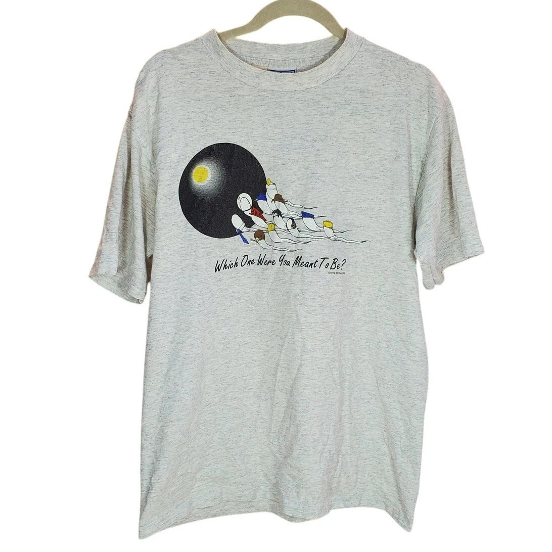 Men's Sexwear Gray Graphic T Shirt Large