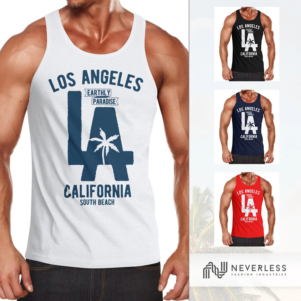 Men's Tank Top Los Angeles California LA Palm Tree Neverless®