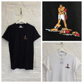 Actual Fact Muhammed Ali Knockout Boxing Embroidered Black & White Tee T-Shirt