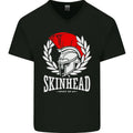 Skinhead Roman Trojan Helmet Punk Music Mens V-Neck Cotton T-Shirt