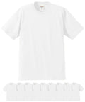 United Athle 5942-01 6.2oz Premium T-shirt 10 Piece Set Men's (White, S)