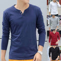 Men Long Sleeve V Neck Slim Fit Basic Tee Shirt Casual Tops for Daily Style
