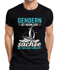 Gender is when the Saxon overturns sailboat Saxony saying men's T-shirt
