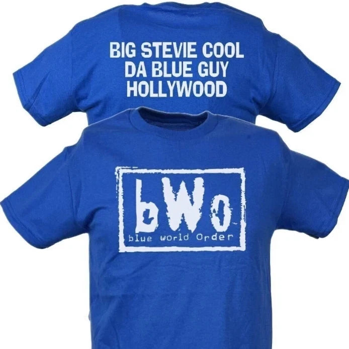 World Order bWo Blue Meanie Big Stevie Cool ECW Mens T-shirt
