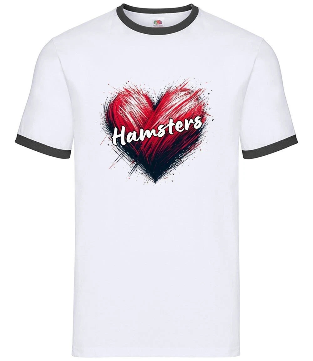 Love Heart Hamsters - Mens Ringer - Hamster Cute Love Pet Pets
