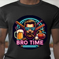 Cool Bro Time Graphic T-Shirt - Fun Gift for Friends, Party Attire, Colorful