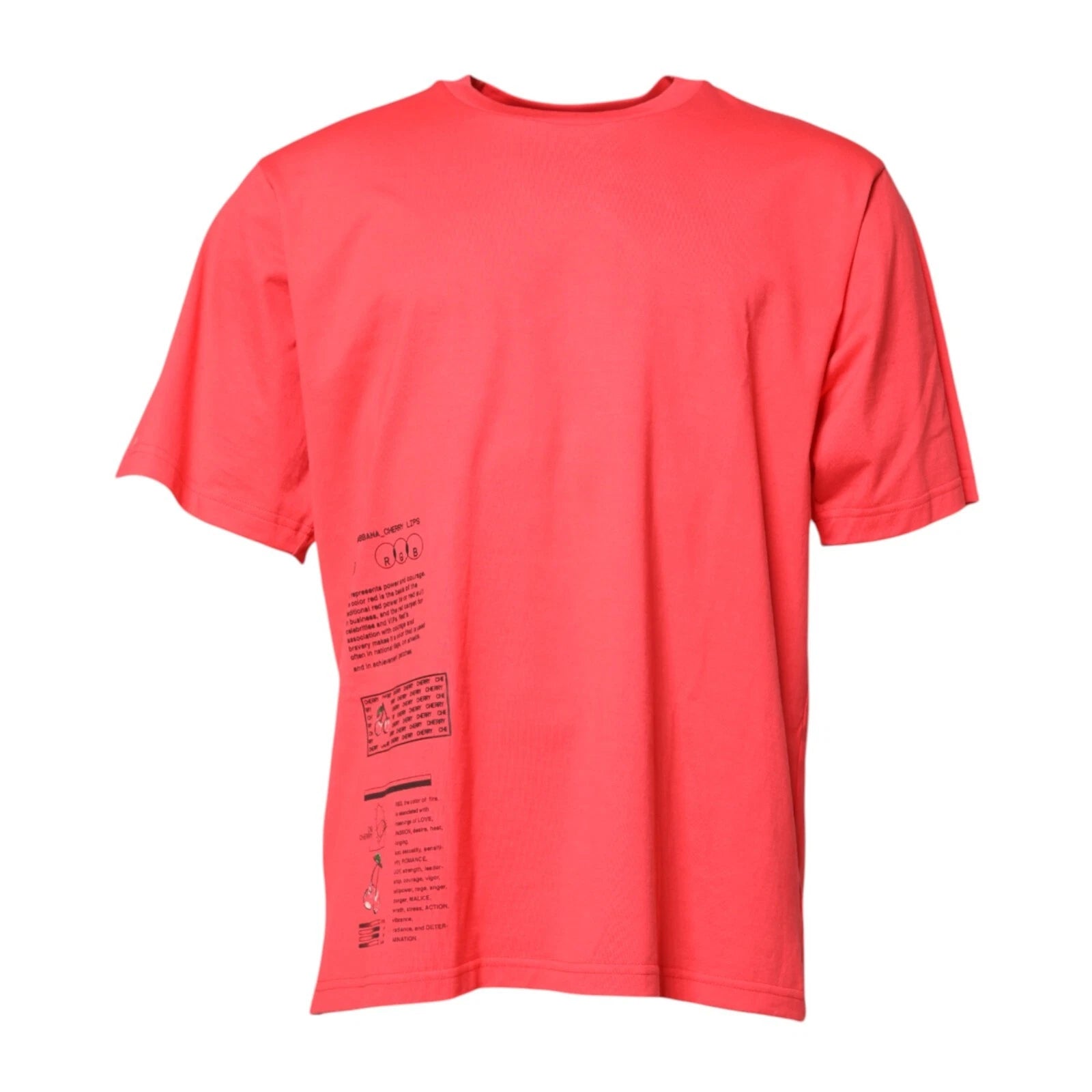 DOLCE & GABBANA T-shirt Red Cotton Lettering Print Crew Neck IT52/US42/XL 980usd