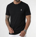 Polo Ralph Lauren Men's Cotton T-shirt Black with White Logo