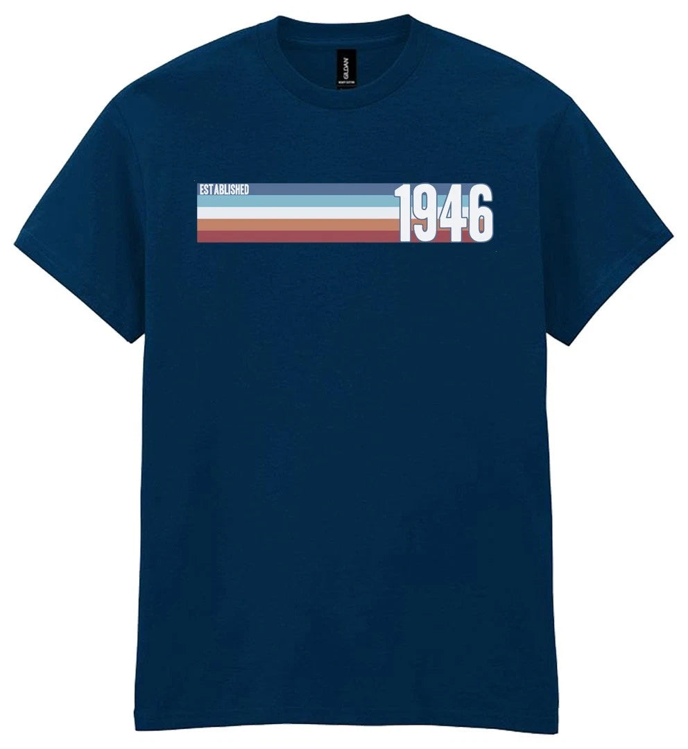 Personalised 80th Birthday T Shirt 1946 Men Vintage Turning 80 Custom Gift Him