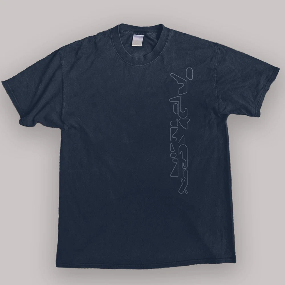 Aphex Twin Navy T-shirt on 100% cotton.
