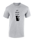 UN DEUX TROIS CAT MENS T SHIRT FUNNY ANIMAL LOVER DESIGN CUTE JOKE TOP NEW