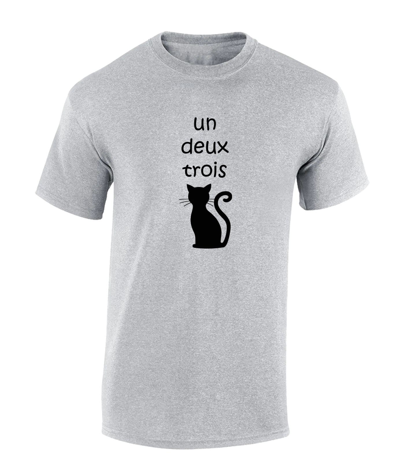 UN DEUX TROIS CAT MENS T SHIRT FUNNY ANIMAL LOVER DESIGN CUTE JOKE TOP NEW