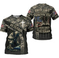 Customize Name Veteran Army Camo Pride American Flag T-shirt 3D
