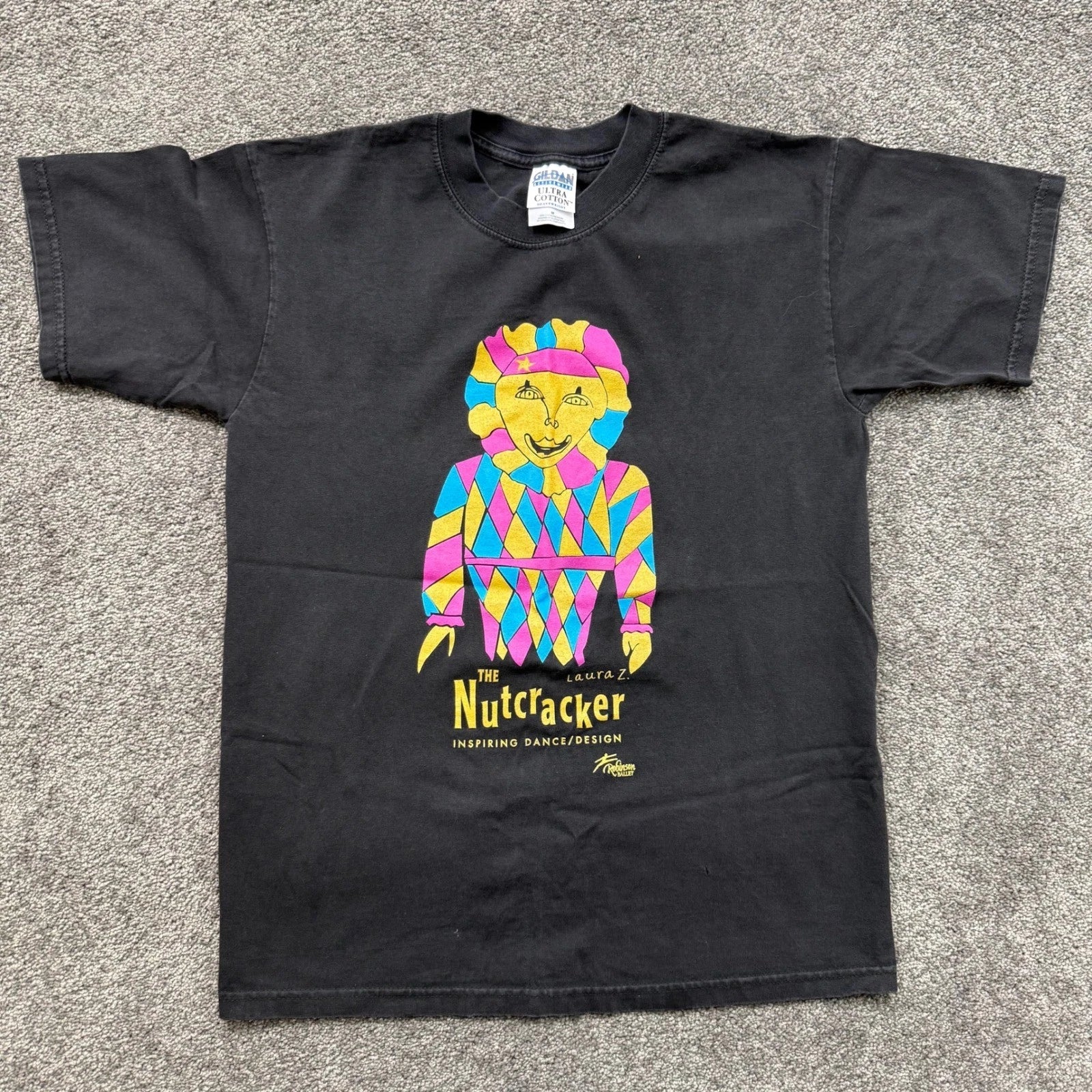 Gildan Robinson Ballet The Nutcracker Graphic T-Shirt Mens M Black Bangor Maine