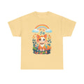 Cartoon Cat Nature Friends Tee Colorful Graphic Shirt Cute Animal Lover Gift