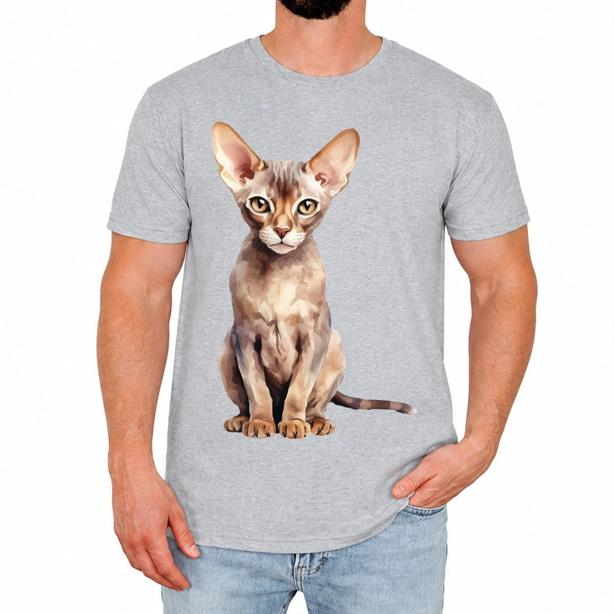 Stylish Cat Mens T-Shirt Cute Feline Lover Funny Cartoon Animal Lover Gift