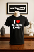 I Love Balloon Knots I Heart But Funny Adult Humor Graphic Tee Shirt