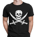 Pirate Jolly Roger Distressed Horror Skull Skeleton Mens T-Shirts Tee Top #D6