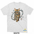 Cool Bengal Cat Sunglasses Chain Retro Y2K Streetwear Cat Lover T-Shirt