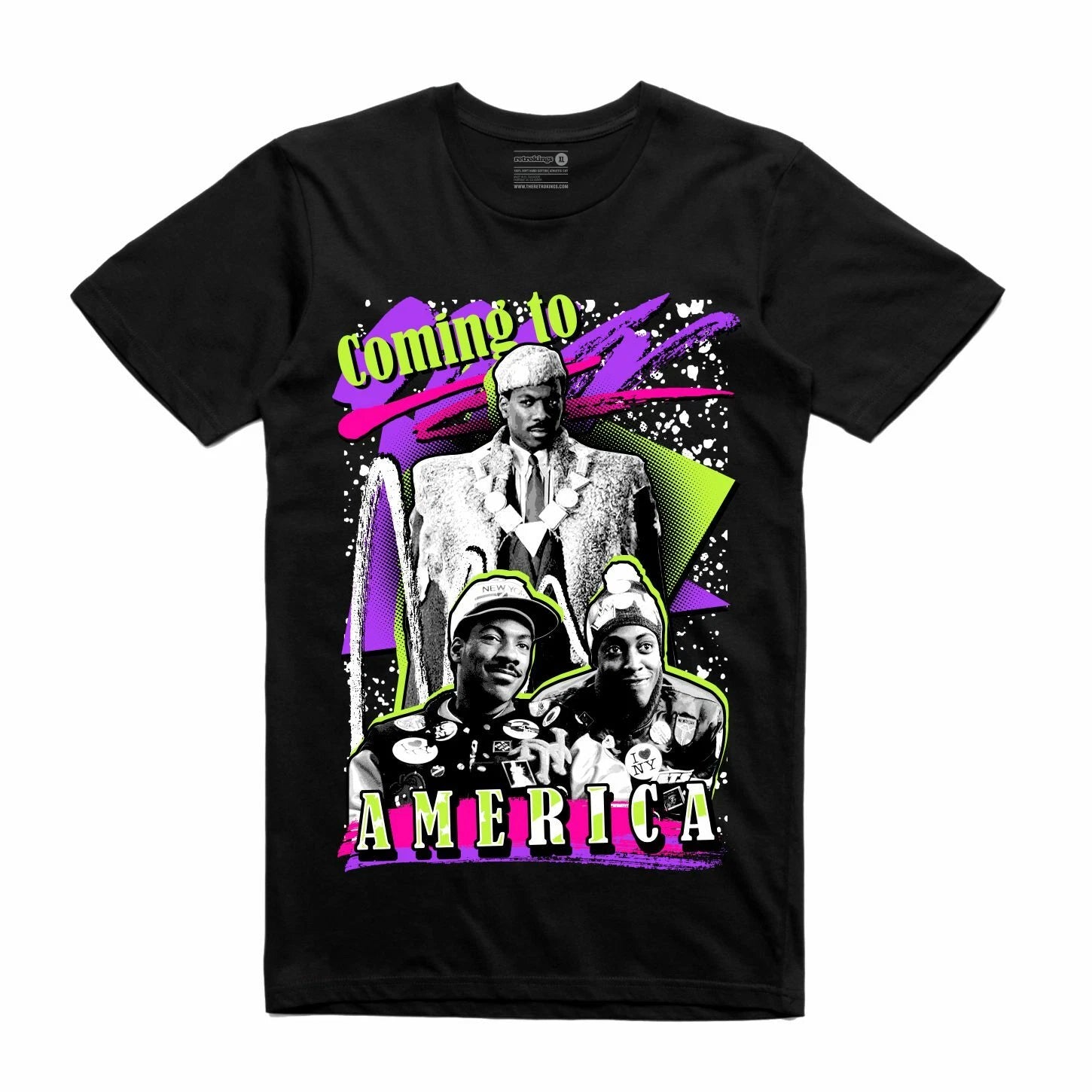 NEW Streetwear on Demand COMING TO AMERICA BLACK Tee Shirt SMALL-3XLARGE LIMITED