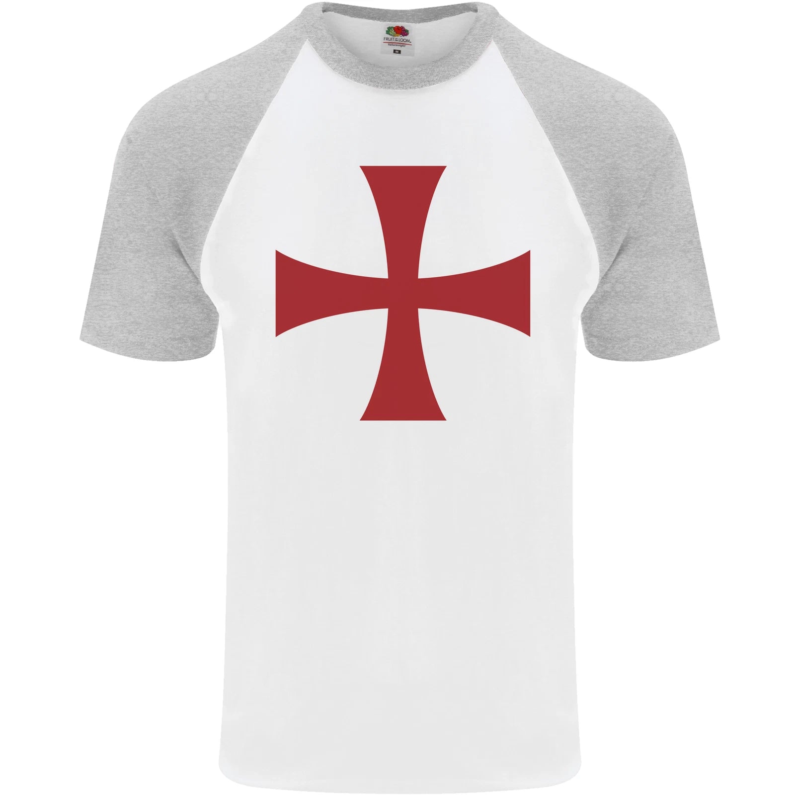 Knights Templar Cross Fancy Dress Outfit Mens S/S Baseball T-Shirt
