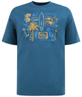 D555 SUMMER BEACH PRINT T SHIRT - TEAL BIG SIZE 2XL 3XL 4XL 5XL 6XL
