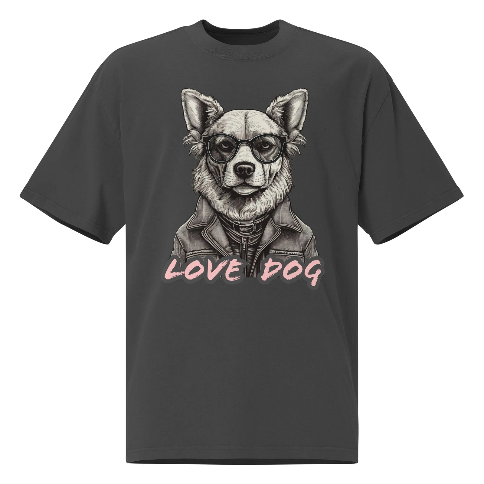 Oversized Faded T-Shirt Love Dog Urban