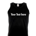 Custom Printed Vest • Mens Text T Shirt Tank Top Personalised • Text Only