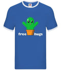 Free Cactus Hugs - Mens Ringer - Cute Cuddle Funny