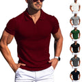 Summer V Neck Tee Ordinary Thickness Flocking Detail Polyester Fiber Fabric