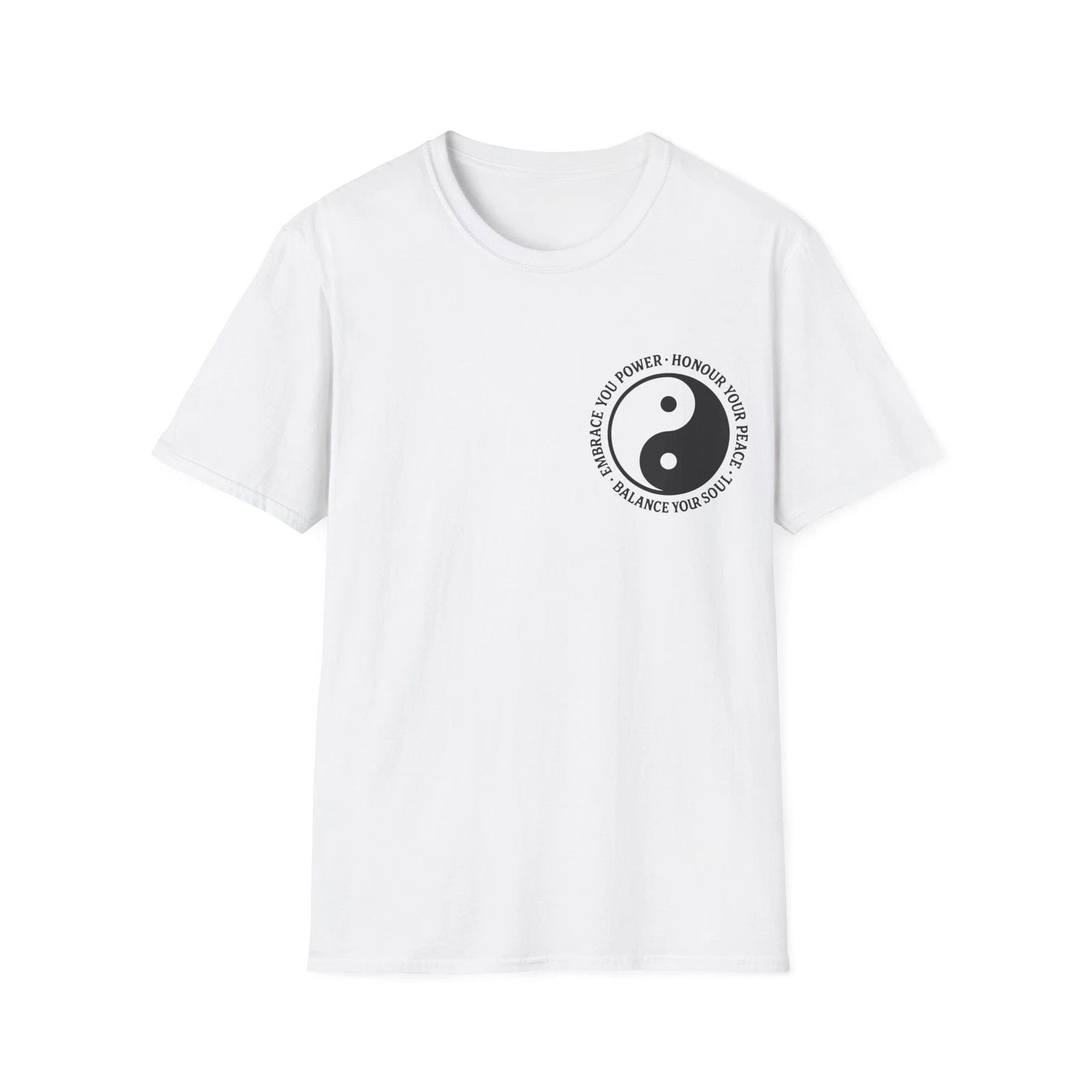 Yin Yang Trendy Unisex T-Shirt, Softstyle Tee, Balance Symbol Graphic Shirt