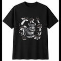 Graphic Chinchilla with Mushrooms Cute Mens T-Shirt Black 100% Cotton Kawaii