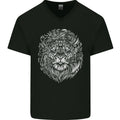 Funny Hipster Lion Mens V-Neck Cotton T-Shirt
