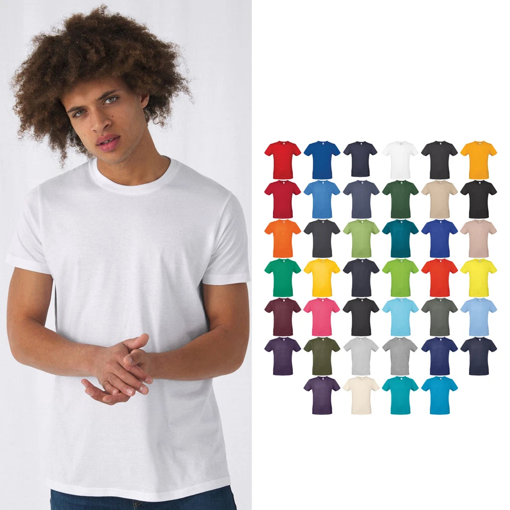 B&C Collection #E150 TU01T - Mens Plain Cotton T-Shirt Lightweight Straight