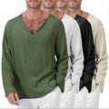 Men's Short Sleeve Linen T-Shirt Classic Casual Slim Summer Shirts