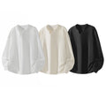 Men Solid V Neck Long Sleeve T Shirt Casual Streetwear Loose Tops Sweatshirts