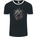 Greyscale Dragon Mens Ringer T-Shirt FotL