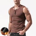Cozy Men's Sleeveless Vest Top Round Neck Winter Warm Undershirt T Shirt