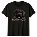 Cute Newfoundland Dog Peekaboo T-Shirt, Puppy Lover Tee