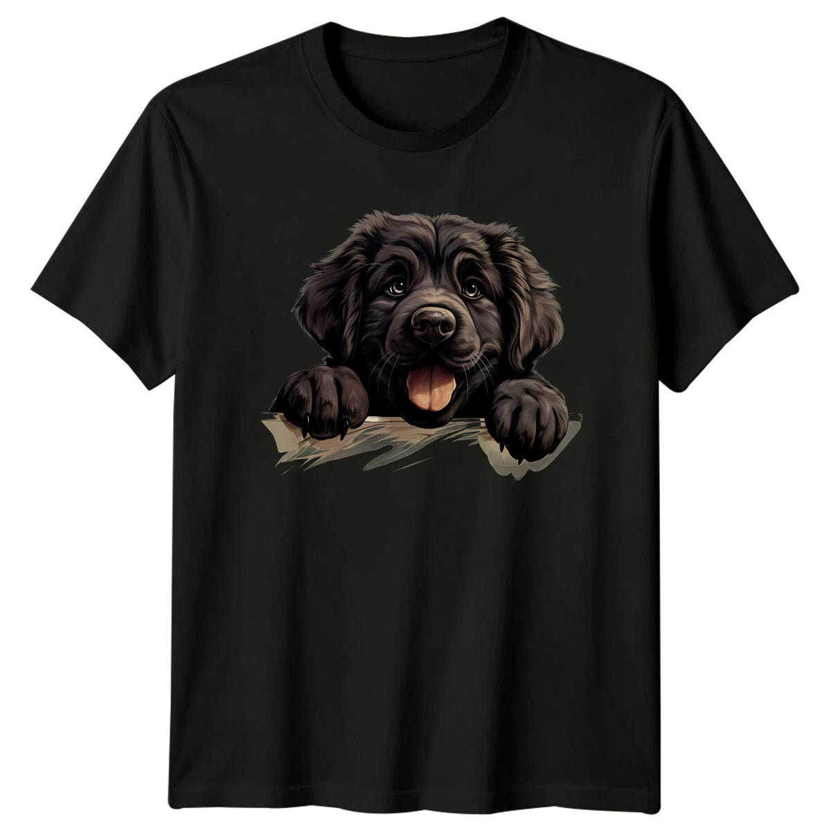 Cute Newfoundland Dog Peekaboo T-Shirt, Puppy Lover Tee