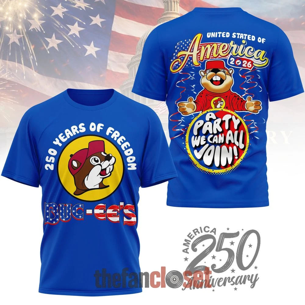 Bucee’s 250 Years of Freedom All-over Print Unisex T-shirt