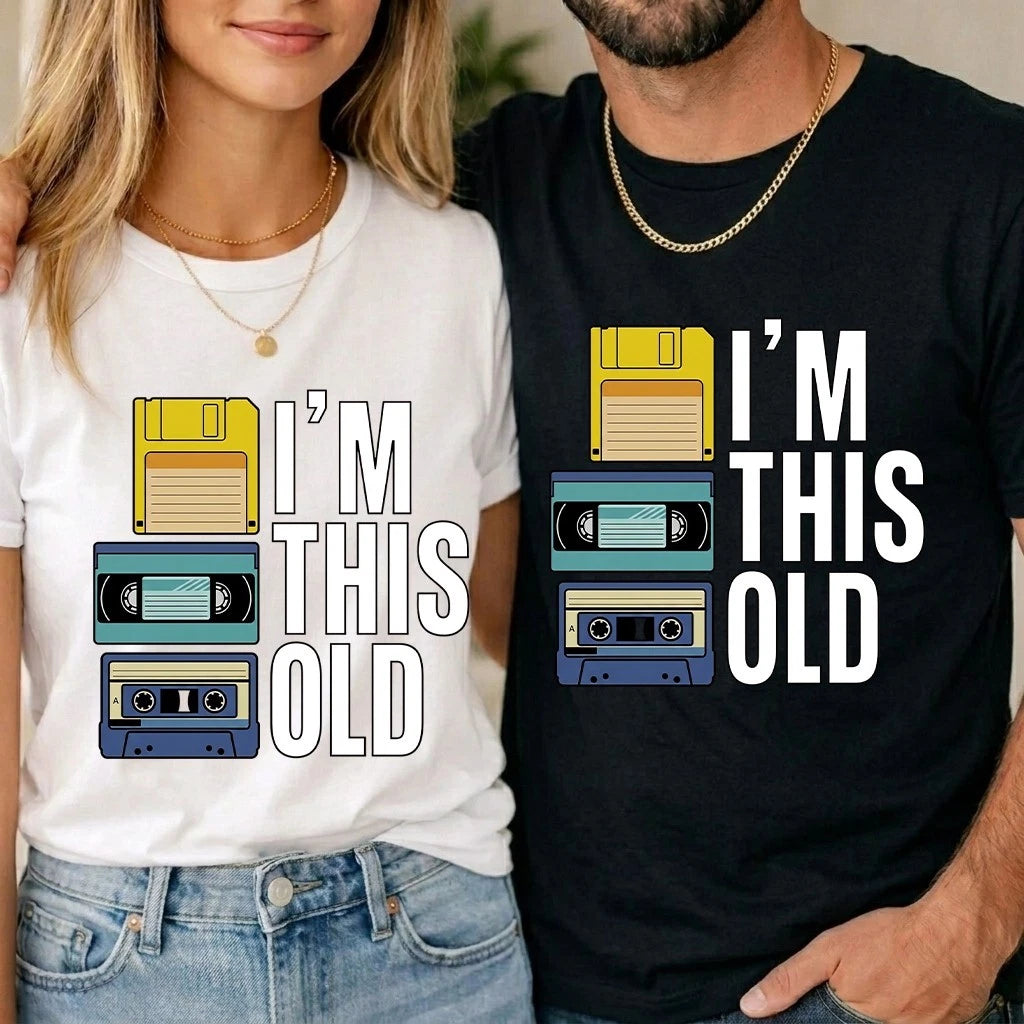I'm This Old Retro Vintage T-Shirt Mens Novelty Funny Unisex Party Tee