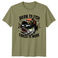 Born To Fish Forced To Work Fishing Hobbies Mens T-Shirt