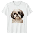 Watercolor Shih Tzu Portrait T-Shirt Shih Tzu Dog Lovers Gift For Him And Her
